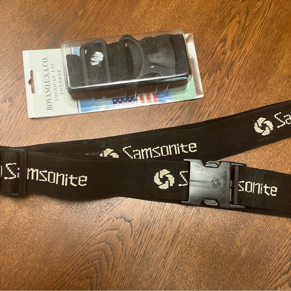 Two Adjustable Like new Luggage Straps. Samsonite & Bovano.Secure your bags.